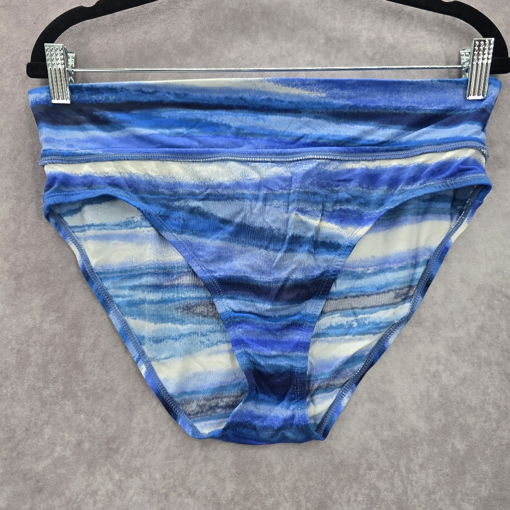 Tommy Bahamas Blue Stripe Bikini Bottoms Swimwear Medium